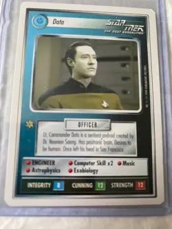 Star Trek CCG 1E WB94 Alpha DATA Rare Card NEVER PLAYED - Image 1