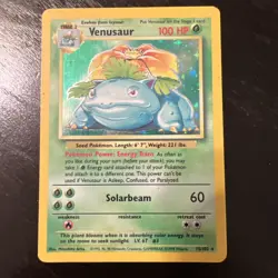 Pokemon TCG Venusaur Base Set Holo Unlimited Rare Card 15/102 MP Condition - Image 1