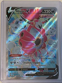 Hoopa V 253/264 Fusion Strike Full Art Ultra Rare Pokemon Card LP - Image 1