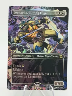Leonardo, Cutting Edge - Foil - Borderless Teenage Mutant Ninja Turtles MTG - Image 1