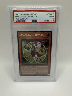 YuGiOh! TCG Dracotail Phryxul DOOD-EN023 Secret Rare Doom of Dimensions PSA 9 - Image 1