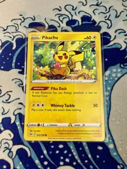 Pokemon TCG Pikachu Sword & Shield Lost Origin 052/196 Cute Single Card NM ⚡ - Image 1