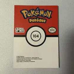 Full House Pokedex Pokemon Card Cubone #104 - Image 2
