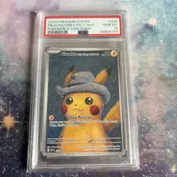Pokemon Pikachu TCG Promo Card Grey Felt Hat Van Gogh PSA 10 - Image 1