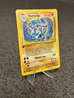 🔥 Machamp 8/102 1st Edition Holo Rare MP | Vintage Base Set WOTC Pokemon Card - Image 3
