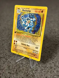 🔥 Machamp 8/102 1st Edition Holo Rare MP | Vintage Base Set WOTC Pokemon Card - Image 4