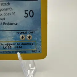 Pokemon TCG Articuno Holo Rare Card Fossil Set 2/62 WOTC - Image 5
