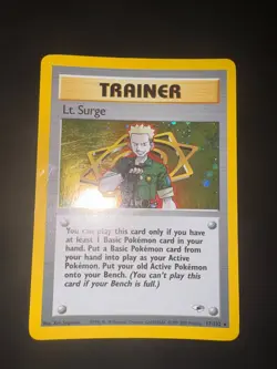 Pokemon Card Lt. Surge 17/132 Gym Heroes Holo Eng Excellent - Image 1
