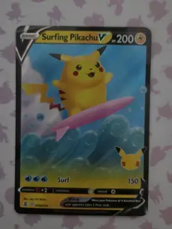 Surfing Pikachu V Celebrations 008/025 25th Anniversary Pokemon Card Nm+🎁 - Image 1