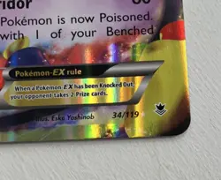 Jumbo Pokemon TCG Gengar EX 034/119 Promo Holo Jumbo Cards Psychic 170 HP Card - Image 3