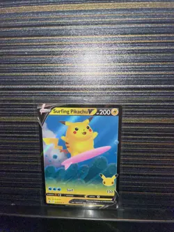 Surfing Pikachu V 008/025 - Celebrations 25th Anniversary Pokemon Card - Image 1