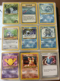🥇9 Card Lot Pokemon Collection Vintage Fossil Card Team Rocket WOTC - Image 1