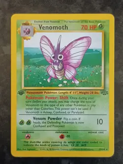 Venomoth 1st Edition Non Holo Rare 29/64 Jungle Pokemon Card - Image 1