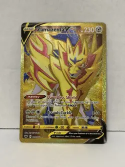 Zamazenta v 212/202 Sword & Shield Base Set Secret Rare Card LP Condition - Image 1