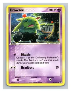 Drowzee #67/113 Delta Species Pokemon Trading Card TCG Nintendo 2005 - Image 1