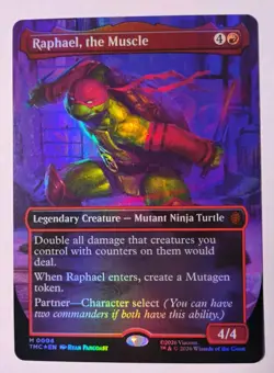 Borderless Foil Raphael, the Muscle MTG, Teenage Mutant Ninja Turtles, Mythic NM - Image 1