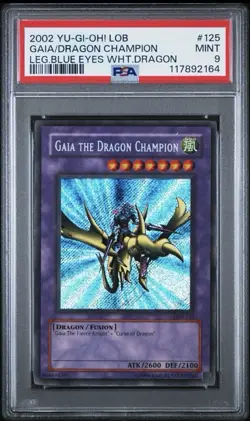 2002 Yu-Gi-Oh PSA 9 Man Eater Bug, Mystical Elf, Curse/Dragon, Trap Hole, GTDC - Image 1