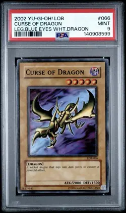 2002 Yu-Gi-Oh PSA 9 Man Eater Bug, Mystical Elf, Curse/Dragon, Trap Hole, GTDC - Image 5