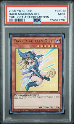 2020 Yu-Gi-Oh! Dark Magician Girl (2020) Lost Art Promotion LART Ultra Rare PSA9 - Image 1