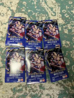 Lot Of 6 One Piece TCG The Azure Sea's Seven Sleeved Booster Packs OP-14 English - Image 1