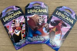 3x DISNEY LORCANA TCG Rise of the Floodborn Booster Pack Lot ALL 3 DIFFERENT ART - Image 4