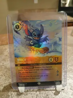 Disney Lorcana Stitch Carefree Snowboarder Epic 207/204 Winterspell Foil - Image 1