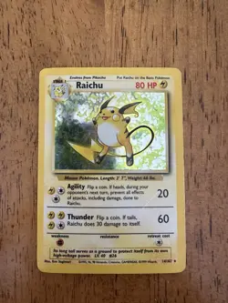 Pokemon TCG Raichu Base Set Holo 14/102 2 Card Lot English Vintage - Image 2