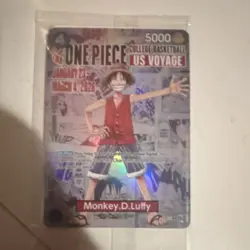 Bandai Namco One Piece CCG Monkey.D.Luffy US Voyage Promo Holo Card - Image 1