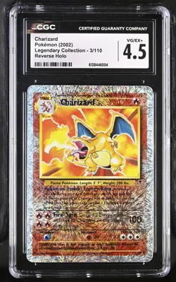 CGC 4.5 Charizard 3/110 Reverse Holo Legendary Collection Pokemon Card - Image 1