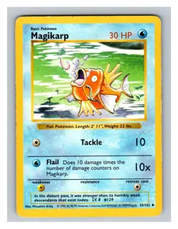 Magikarp #035/102 Base Set (Shadowless) Pokemon Trading Card TCG Nintendo 1999 - Image 1