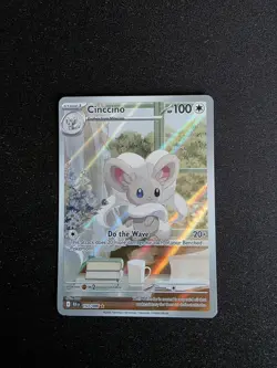 Pokemon TCG Cinccino 153/086 Full Art Holo Black Bolt Rare Illustration Card NM - Image 3