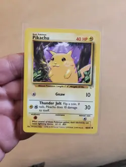 LP Pikachu Yellow Cheeks E3 Stamp #058/102 Pokemon Promo w card saver - Image 1