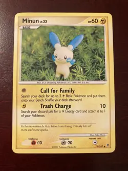 Minun 71/147 Supreme Victors Regular Uncommon 2009 Pokemon TCG Card LP - Image 1