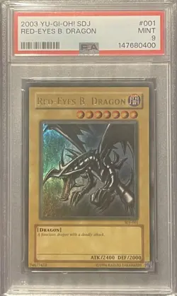 2003 RED EYES BLACK DRAGON SDJ-001 PSA 9 MINT #001 YUGIOH STARTER DECK KONAMI - Image 1