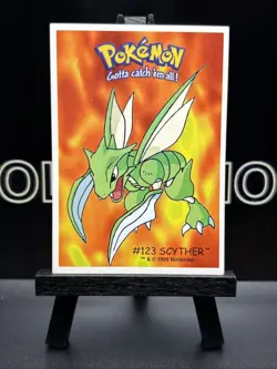 Pokemon Card Scyther 123 Sticker Dunkin Boomer Regular NM - Image 2