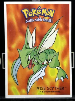 Pokemon Card Scyther 123 Sticker Dunkin Boomer Regular NM - Image 3