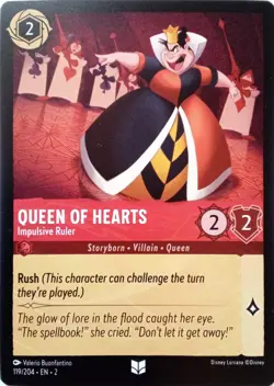 119/204 QUEEN OF HEARTS IMPULSIVE RULER FLOODBORN UNCOMMON DISNEY LORCANA CARD - Image 1