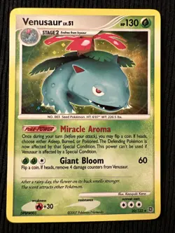 Pokemon 2007 Diamond & Pearl Secret Wonders Venusaur Holo Card #20/132 - Image 1