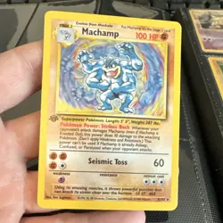 Pokemon Machamp Deck Exclusives Holo Rare 100 HP 008/102 1st Edition Card - Image 1