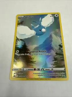 Pokemon TCG Swablu Crown Zenith: Galarian Gallery Holo Ultra Rare Card GG27/GG70 - Image 2