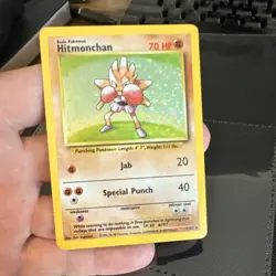 Pokemon Hitmonchan Base Set Holo Rare 70 HP 7/102 Wizards of the Coast Card - Image 1