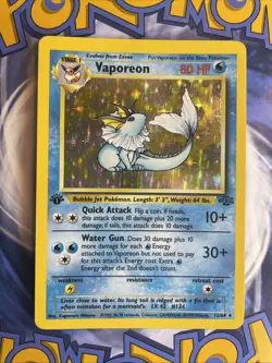 Pokemon Vaporeon 12/64 1st Edition Holo Rare Jungle Vintage LP - Image 1