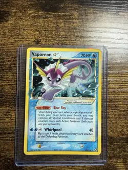 Vaporeon Gold Star 102/108 Power Keepers Ultra Rare Holo Card - Image 1