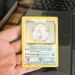 Pokemon Chansey Base Set Holo Rare 120 HP 003/102 English Ken Sugimori Card - Image 1