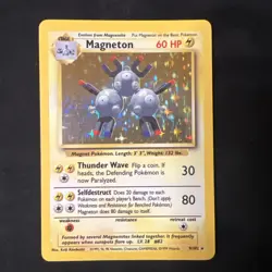 Pokemon TCG Magneton Base Set Holo Unlimited Rare Card 9/102 WOTC 1999 - Image 1