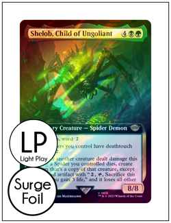 1x Shelob, Child of Ungoliant, Extended Art Surge Foil LOTR, Magic MTG LP - Image 1
