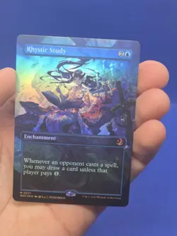 MTG Wilds of Eldraine Enchanting Tales Rhystic Study 0071 Anime Borderless Foil - Image 2