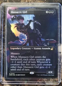 MTG Massacre Girl Anime (Borderless Foil) RVR Ravnica Remastered NM - Image 1