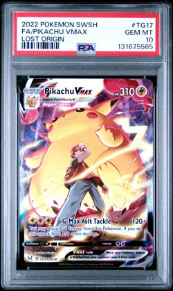 2022 POKEMON SWORD & SHIELD LOST ORIGIN #TG17 FULL ART/PIKACHU VMAX PSA 10 - Image 1