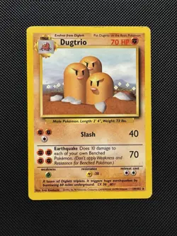 Pokemon TCG Dugtrio 19/102 Base Set Rare LP 1999 WoTC Unlimited - Image 1